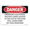 Signmission OSHA Danger Sign, 12" Height, 18" Width, Emergency Electrical Shutoff Lever Located, Landscape OS-DS-D-1218-L-2282 - alternate 1